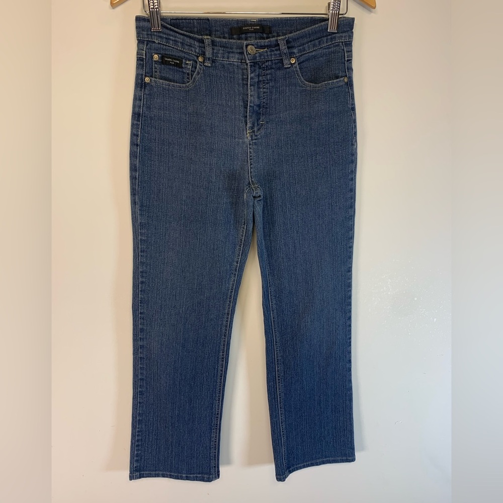 Simon Chang High Rise Straight Leg Jeans Blue Wash Size 6